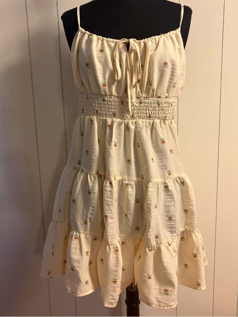 Cream Floral Milkmaid Sundress